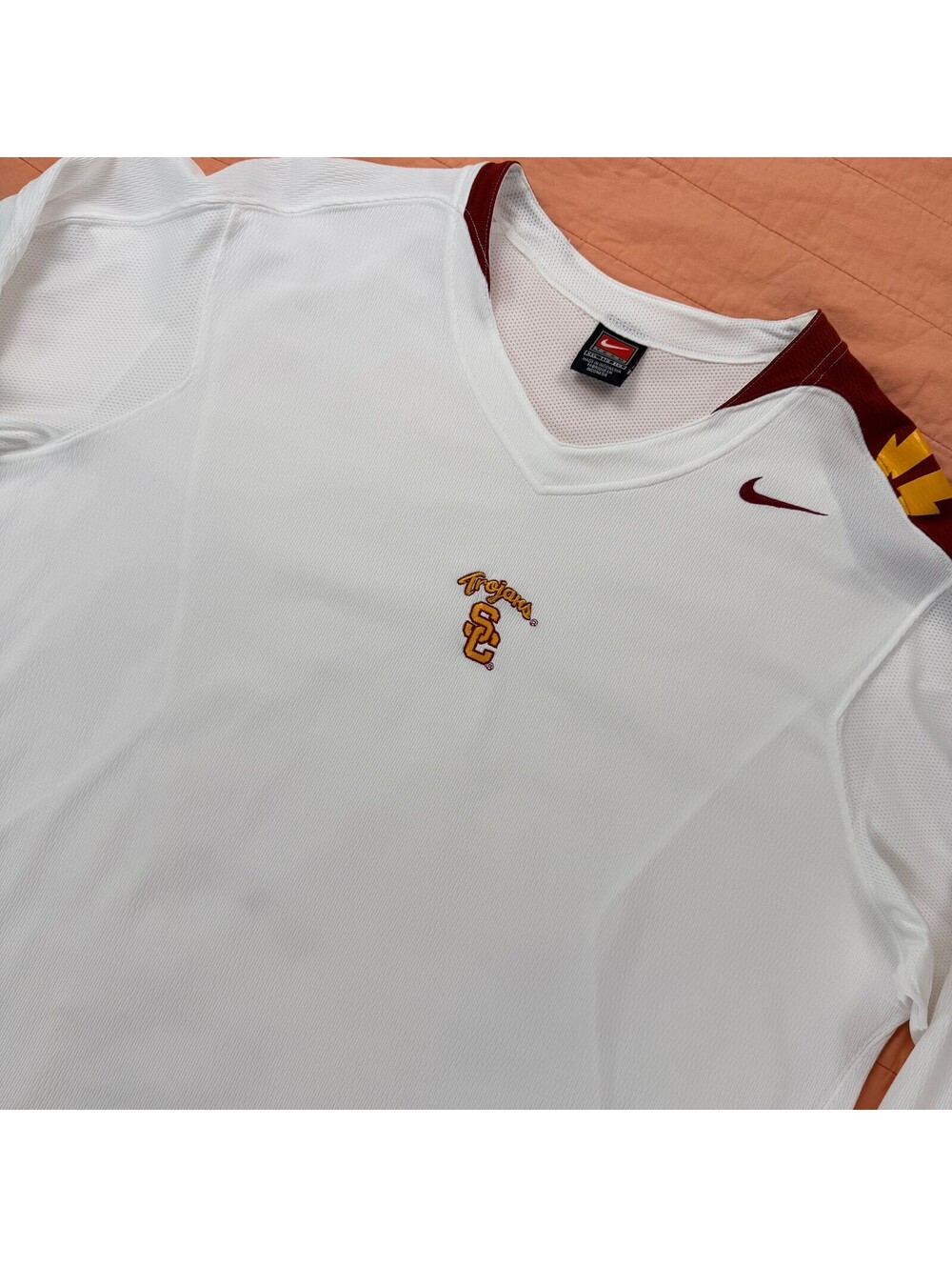 Vintage 2006 Nike Team USC Trojans Football Long Sleeve Jersey XXL White Y2K